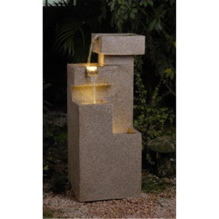 JECO Sand Stone Cascade Tires Outdoor-Indoor Lighted Fountain FCL039